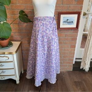 Indian Sari Maxi Skirt Dress Lilac Floral